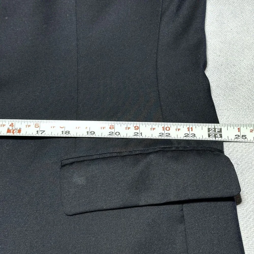 Joseph Abboud Loro Piano Wool‎ Dark Navy Two Button Blazer Jacket Men's Size 48R - Picture 12 of 16